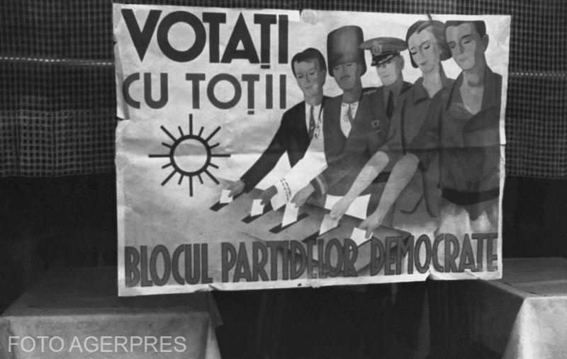 Alegerile din 1946 la o secție de votare din Curtea de Argeș
